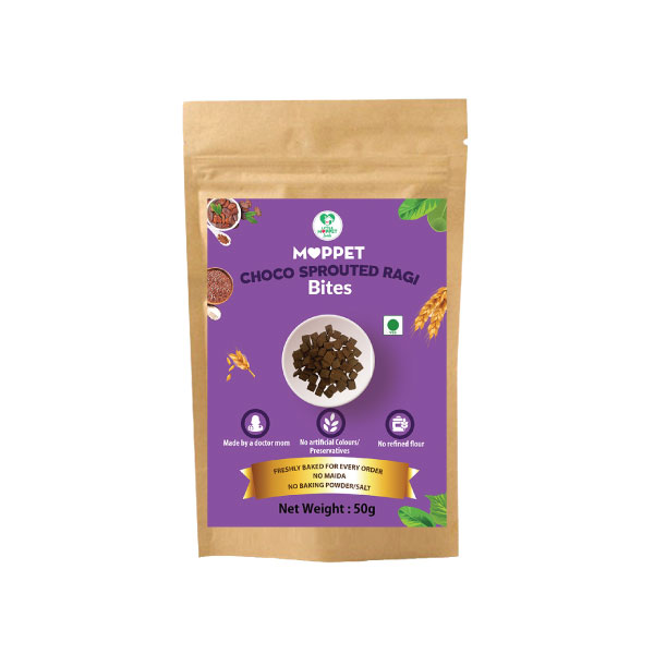 Choco Sprouted Ragi Moppet Bites