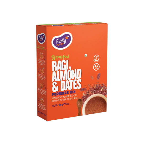 Sprouted Ragi Almond Date Porridge Mix